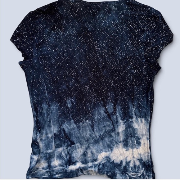 2000s Hourglass Navy Blue Glitter Top - Picture 2 of 5